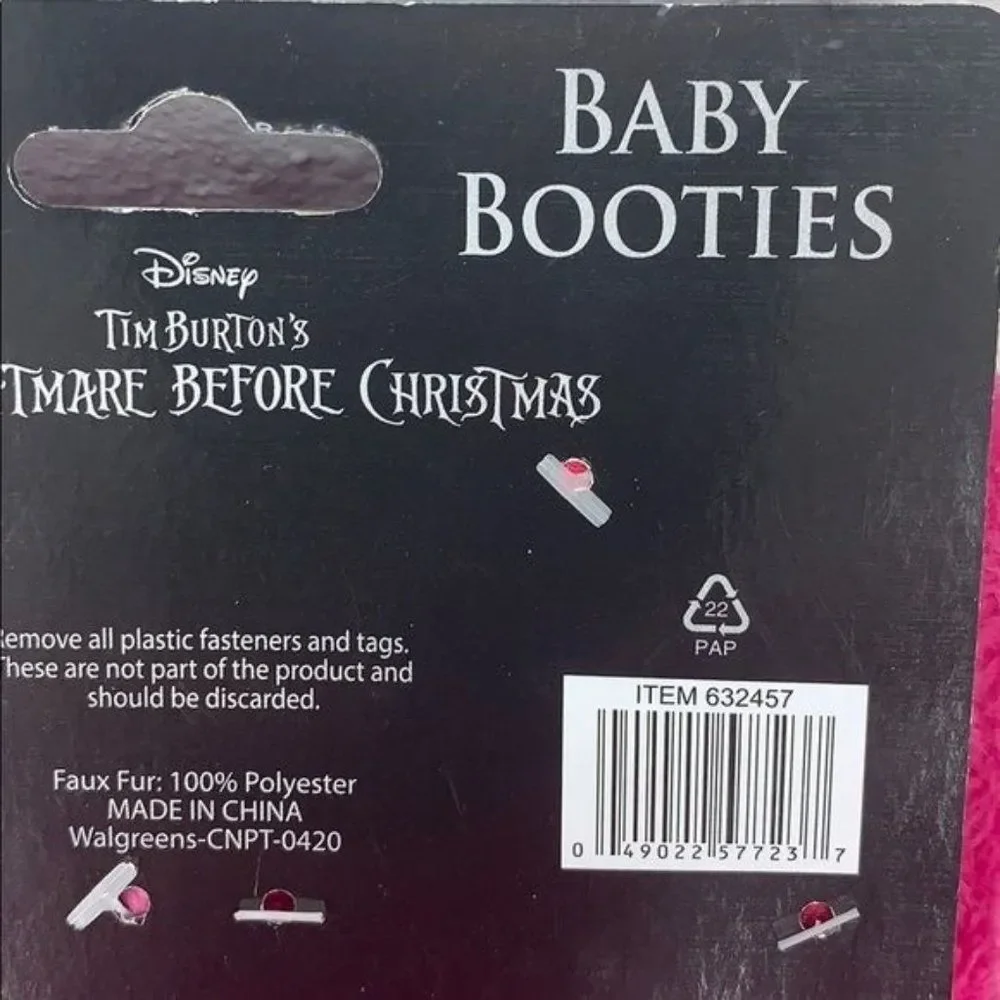 Nightmare Before Christmas Sally 0-6 month Baby‎ Slippers Booties